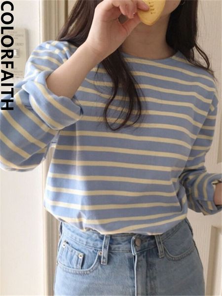 women's tshirt colorfaith bottoming basic korean style fashionable striped wild lady autumn winter tshirt pink t2041 230406, White
women's tshirt colorfaith bottoming basic korean style fashionable striped wild lady autumn winter tshirt pink t2041 230406, White