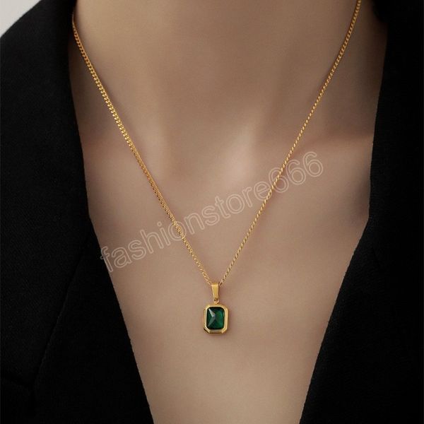 fashion retro square green zircon pendant necklace for women charm necklace girls wedding engagement jewelry gift, Silver
fashion retro square green zircon pendant necklace for women charm necklace girls wedding engagement jewelry gift, Silver