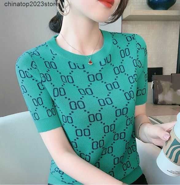 women's knits & tees sweaters 2023ggs spring t-shirt short sleeve knitwear women casual designer 4v000, White
women's knits & tees sweaters 2023ggs spring t-shirt short sleeve knitwear women casual designer 4v000, White