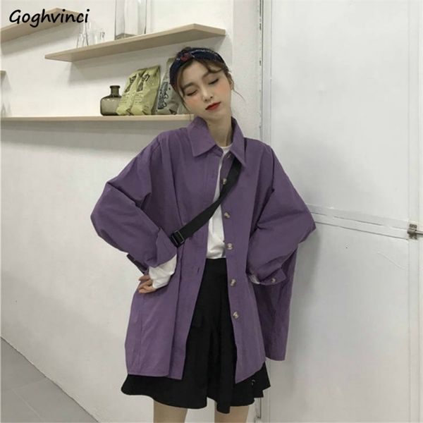 women's blouses shirts women's long sleeved shirt spring harajuku loose lapel solid casual bf vintage purple loose all matching 23, White
women's blouses shirts women's long sleeved shirt spring harajuku loose lapel solid casual bf vintage purple loose all matching 23, White