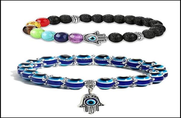 beaded strands bracelets jewelry evil turkish eye hamsa beaded bracelet 7 chakras gemstone lava stone fatima hand charm drop deliv1181508, Black
beaded strands bracelets jewelry evil turkish eye hamsa beaded bracelet 7 chakras gemstone lava stone fatima hand charm drop deliv1181508, Black