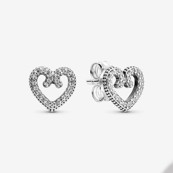 925 sterling silver heart swirl stud earrings for pandora cz diamond wedding designer earring set for women girlfriend love hearts earrings, Golden;silver
925 sterling silver heart swirl stud earrings for pandora cz diamond wedding designer earring set for women girlfriend love hearts earrings, Golden;silver