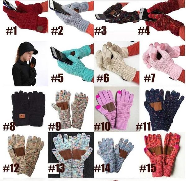 Image of CC Knitting Touch Screen Glove Capacitive Gloves CC Women Winter Warm Wool Gloves Antiskid Knitted Telefingers Glove Christmas Gifts