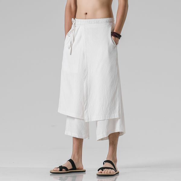men's pants men casual withe wide leg mens irregular cotton linen harem male solid vintage skirts trousers m5xl 230406, Black
men's pants men casual withe wide leg mens irregular cotton linen harem male solid vintage skirts trousers m5xl 230406, Black