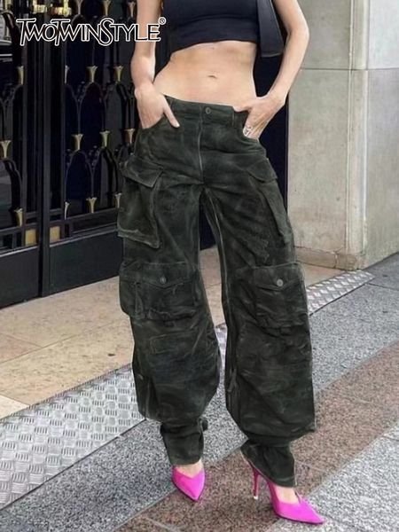 women's shorts twotyle streetwear wide leg pants for women high waist patchwork pockets camouflage trousers female clothing fashion 230, White;black
women's shorts twotyle streetwear wide leg pants for women high waist patchwork pockets camouflage trousers female clothing fashion 230, White;black