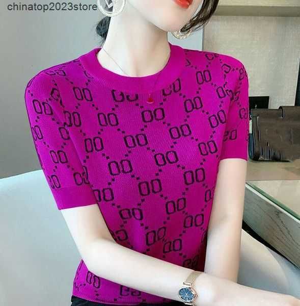 women's knits & tees sweaters 2023ggs spring t-shirt short sleeve knitwear women casual designer 1cggm, White
women's knits & tees sweaters 2023ggs spring t-shirt short sleeve knitwear women casual designer 1cggm, White
