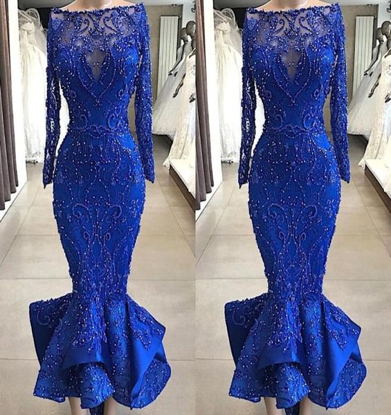 real images luxury royal blue mermaid prom evening dresses bateau neck beaded pearls fitted bodice ruffles ankle length short cock5607169, Black;red
real images luxury royal blue mermaid prom evening dresses bateau neck beaded pearls fitted bodice ruffles ankle length short cock5607169, Black;red