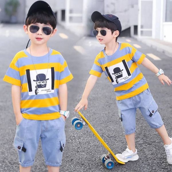 clothing sets summer boys' clothing striped cotton t-shirtjeans pants 2pcs set infant born clothing 3 4 5 6 7 8 9 11 12 230406, White
clothing sets summer boys' clothing striped cotton t-shirtjeans pants 2pcs set infant born clothing 3 4 5 6 7 8 9 11 12 230406, White
