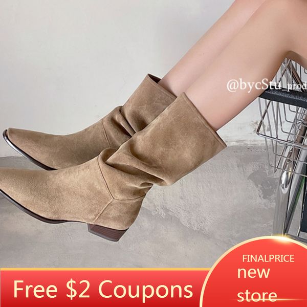 boots women natural suede western chunky pointed toe short retro pleated fashion female autumn winter botas 230406, Black
boots women natural suede western chunky pointed toe short retro pleated fashion female autumn winter botas 230406, Black