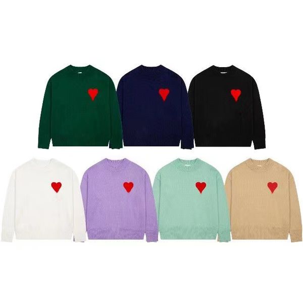 women's sweaters mens sweaters designer ami print heart knitted long sleeve pullover knit caausl aisan size womens, White;black
women's sweaters mens sweaters designer ami print heart knitted long sleeve pullover knit caausl aisan size womens, White;black