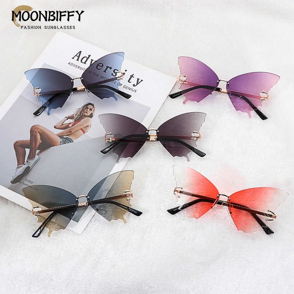 sunglasses fashion gradient butterfly sunglasses for women uv protection vintage metal rimless sunglasses retro eyewear party funny decor p2, White;black
sunglasses fashion gradient butterfly sunglasses for women uv protection vintage metal rimless sunglasses retro eyewear party funny decor p2, White;black
