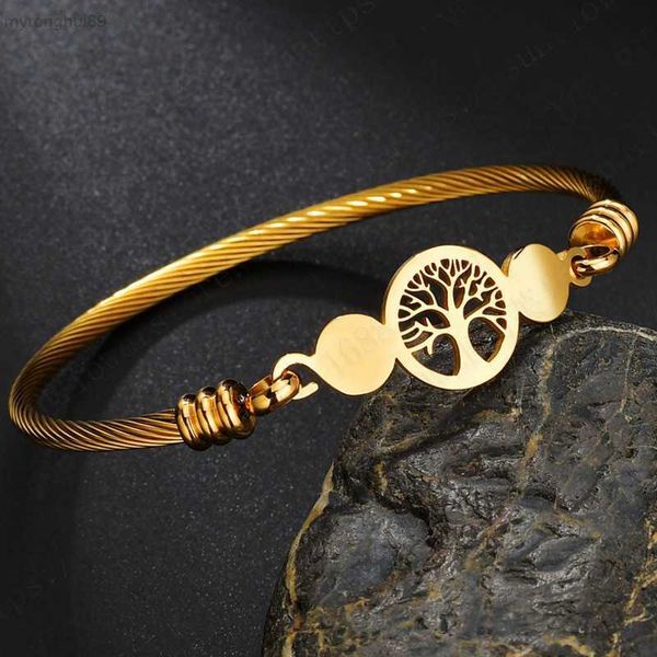 bangle new fashion stainless steel brushed three color open bracelet with hollow life tree weaving 5cuj quxs, Black
bangle new fashion stainless steel brushed three color open bracelet with hollow life tree weaving 5cuj quxs, Black