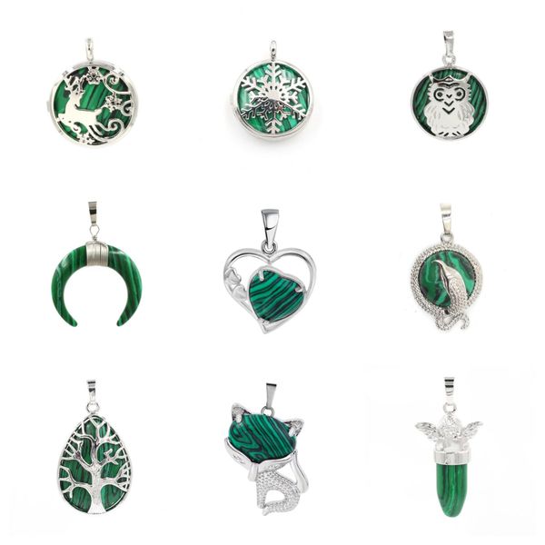 wholesale fashionable natural malachite charm pendant natural crystals healing gemstones jewelry pendant, Silver
wholesale fashionable natural malachite charm pendant natural crystals healing gemstones jewelry pendant, Silver