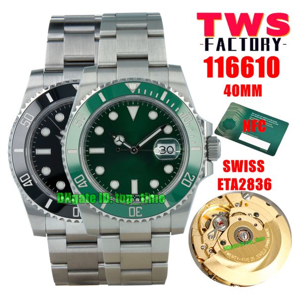 tws factory watches nfc 116610 40mm 904l swiss eat2836 automatic mens watch ceramic bezel black/green dial stainless steel bracelet gents wr, Slivery;brown
tws factory watches nfc 116610 40mm 904l swiss eat2836 automatic mens watch ceramic bezel black/green dial stainless steel bracelet gents wr, Slivery;brown