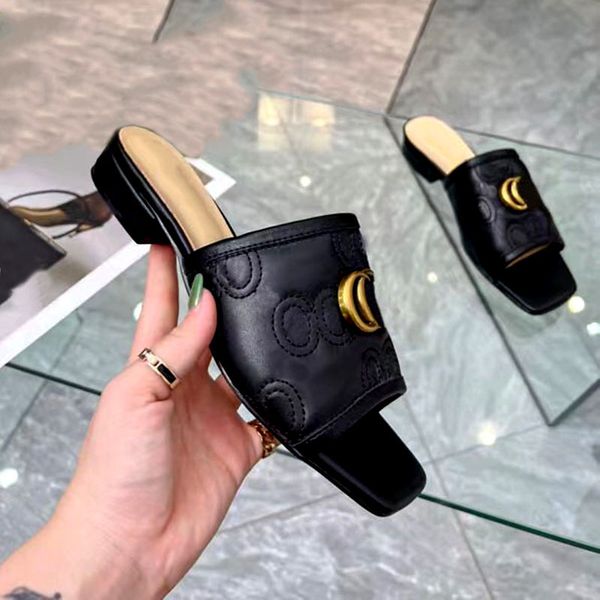 designer women's slippers fashion all-match genuine leather co-branded double buckle low heel embroidery comfortable sandals sheepskin, Black
designer women's slippers fashion all-match genuine leather co-branded double buckle low heel embroidery comfortable sandals sheepskin, Black