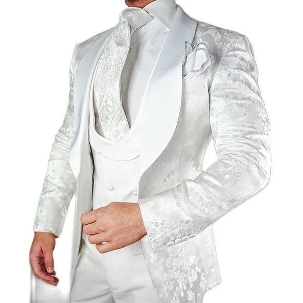 men's suits blazers white floral wedding tuxedo suitable for the groom 3-piece slim fitting men's clothing satin shawl lapel custo, White;black
men's suits blazers white floral wedding tuxedo suitable for the groom 3-piece slim fitting men's clothing satin shawl lapel custo, White;black