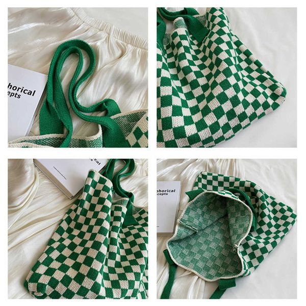spring and summer new knitted bag women's large capacity commuter shoulder bag fashion colored checkerboard handbag 230406
spring and summer new knitted bag women's large capacity commuter shoulder bag fashion colored checkerboard handbag 230406