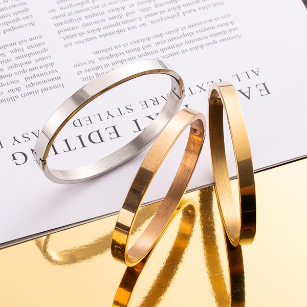 luxury designer jewelry bangles rose gold face oval titanium steel opening bracelet stainless steel men's and women's clasp bracel, Black
luxury designer jewelry bangles rose gold face oval titanium steel opening bracelet stainless steel men's and women's clasp bracel, Black