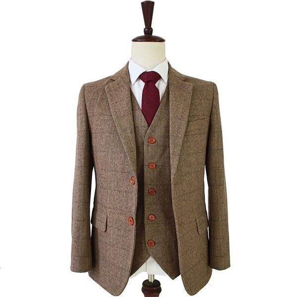 men's suits blazers men's retro wool brown herringbone lace wedding dress customized men's 3-piece jacket 230406, White;black
men's suits blazers men's retro wool brown herringbone lace wedding dress customized men's 3-piece jacket 230406, White;black