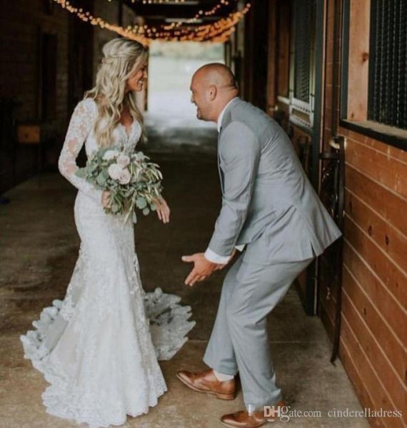 country lace mermiad wedding gowns long sleeves v neck backless floor length applique vestido de novia appliqued bridal gowns6490333, White
country lace mermiad wedding gowns long sleeves v neck backless floor length applique vestido de novia appliqued bridal gowns6490333, White