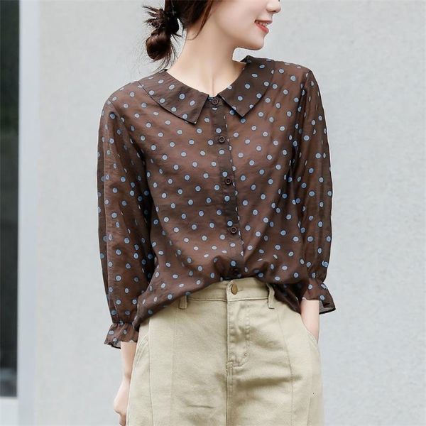 women's blouses shirts spring/summer korean fashion women's 3/4 sleeve polka dot print loose blouse cute peter pan neck v56 230406, White
women's blouses shirts spring/summer korean fashion women's 3/4 sleeve polka dot print loose blouse cute peter pan neck v56 230406, White