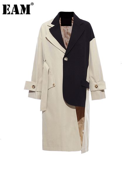 women's trench coats eam women khaki big size asymmetrical lapel long sleeve loose fit windbreaker fashion spring autumn 2023 1k912 230, Tan;black
women's trench coats eam women khaki big size asymmetrical lapel long sleeve loose fit windbreaker fashion spring autumn 2023 1k912 230, Tan;black