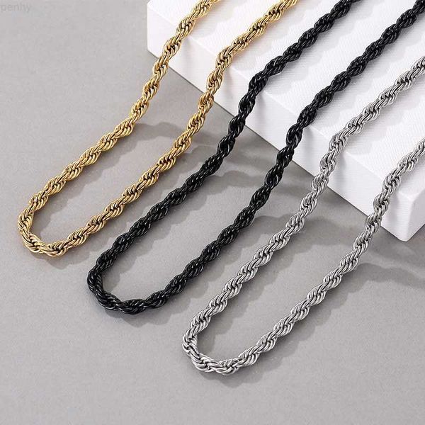 5mm stainless steel / gold plated black twist rope chain necklaces for women men fashion hip hop jewelry, Silver
5mm stainless steel / gold plated black twist rope chain necklaces for women men fashion hip hop jewelry, Silver