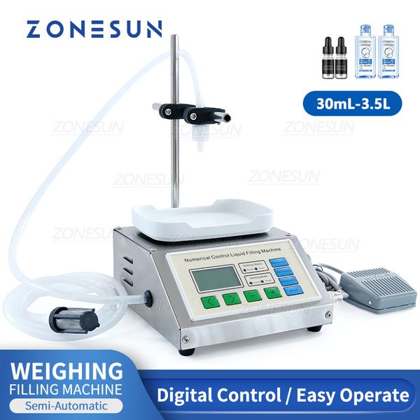 ZONESUN ZS-DP611W Weighing Filling Machine Semi-automatic Single Head Liquid Beverage Water Bottle Essential Oil Perfume Filler