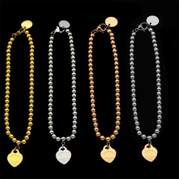 brand titanium steel t ball strand bracelet women's fashion charm single heart bracelet designer jewelry, Black
brand titanium steel t ball strand bracelet women's fashion charm single heart bracelet designer jewelry, Black