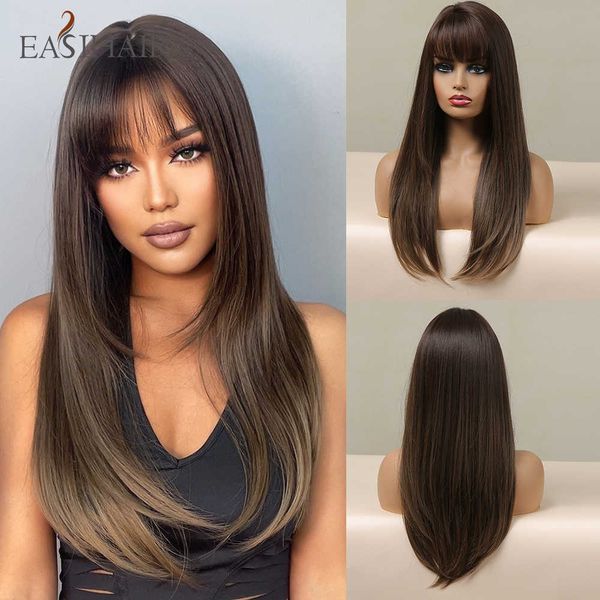 synthetic wigs easihair brown ombre synthetic wigs with bangs long wavy layered natural hair for women daily wig heat resistant 230227, Black
synthetic wigs easihair brown ombre synthetic wigs with bangs long wavy layered natural hair for women daily wig heat resistant 230227, Black