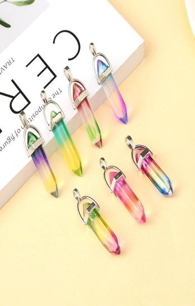 colorful rainbow glass charms hexagon prism pillar pendants for jewelry making diy necklace earrings gifts3520173, Bronze;silver
colorful rainbow glass charms hexagon prism pillar pendants for jewelry making diy necklace earrings gifts3520173, Bronze;silver
