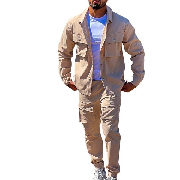 men's tracksuits sportswear suit men's casual fashion leggings pants trend stand collar multi pocket slim jacket 2-piece designer, Gray
men's tracksuits sportswear suit men's casual fashion leggings pants trend stand collar multi pocket slim jacket 2-piece designer, Gray