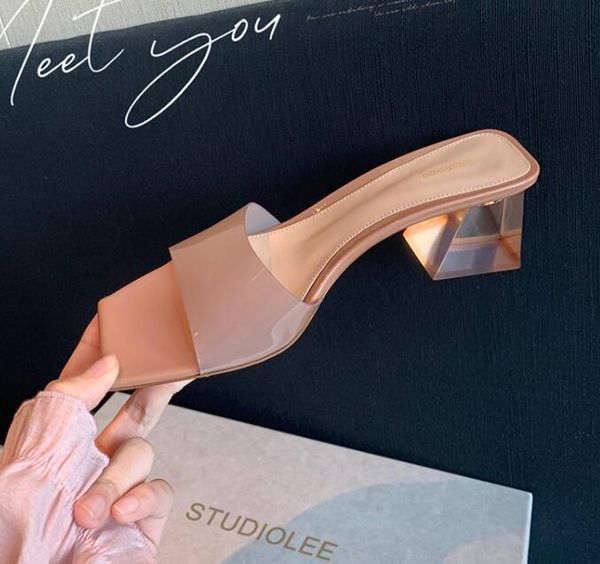 summer pvc transparent silver sandals slipper women crystal low square heel ladies beach slides shoes, Black
summer pvc transparent silver sandals slipper women crystal low square heel ladies beach slides shoes, Black