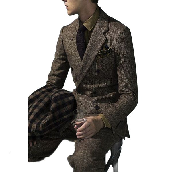 men's suits blazers men's suit with pants groom's prom evening dress jacket double breasted tweed suit business party men, White;black
men's suits blazers men's suit with pants groom's prom evening dress jacket double breasted tweed suit business party men, White;black