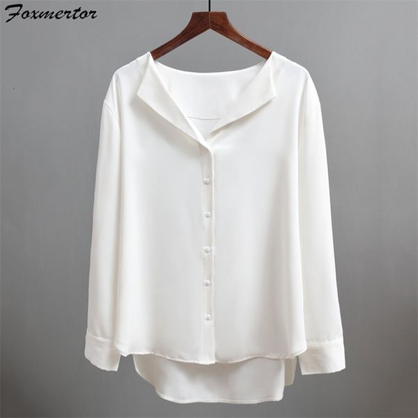 women's blouses shirts foxmertor women's shirt casual solid coat autumn women's chiffon shirt office women's v-neck butt, White
women's blouses shirts foxmertor women's shirt casual solid coat autumn women's chiffon shirt office women's v-neck butt, White