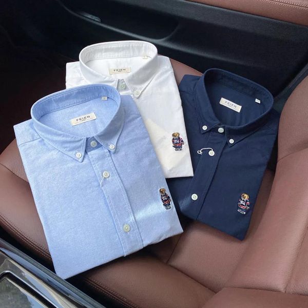 new 2023 autumn winter new bear embroidery casual long sleeve men shirt solid color fashion art versatile long sleeve top, White;black
new 2023 autumn winter new bear embroidery casual long sleeve men shirt solid color fashion art versatile long sleeve top, White;black