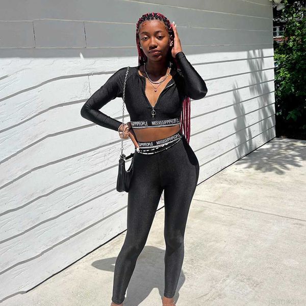 women's autumn and winter new slim fitting zipper letter printing navel exposed long sleeve pants casual suit, White
women's autumn and winter new slim fitting zipper letter printing navel exposed long sleeve pants casual suit, White