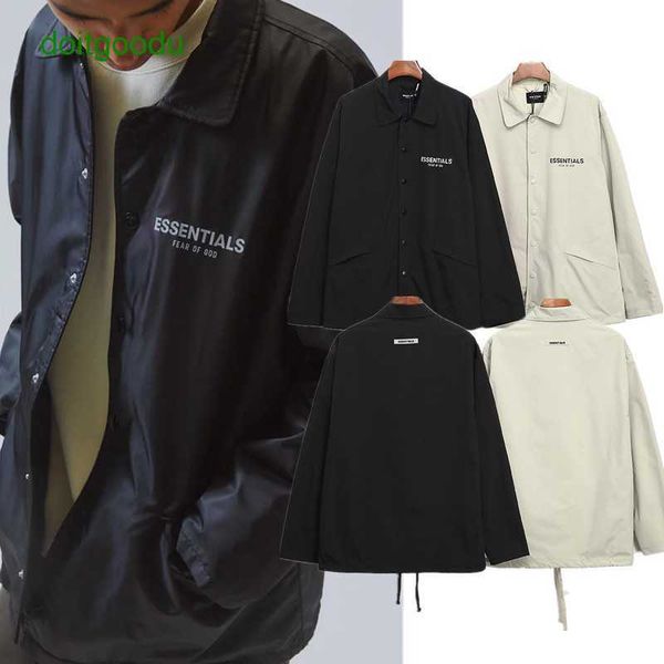 high street fosg double line essen 3m reflective letters coach jacket trench coat, Black;brown
high street fosg double line essen 3m reflective letters coach jacket trench coat, Black;brown