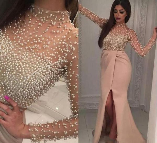 2021 evening dresses wear arabic islamic high neck long sleeves crystal pearls mermaid front split formal dubai abaya party dress 7895305, Black;red
2021 evening dresses wear arabic islamic high neck long sleeves crystal pearls mermaid front split formal dubai abaya party dress 7895305, Black;red