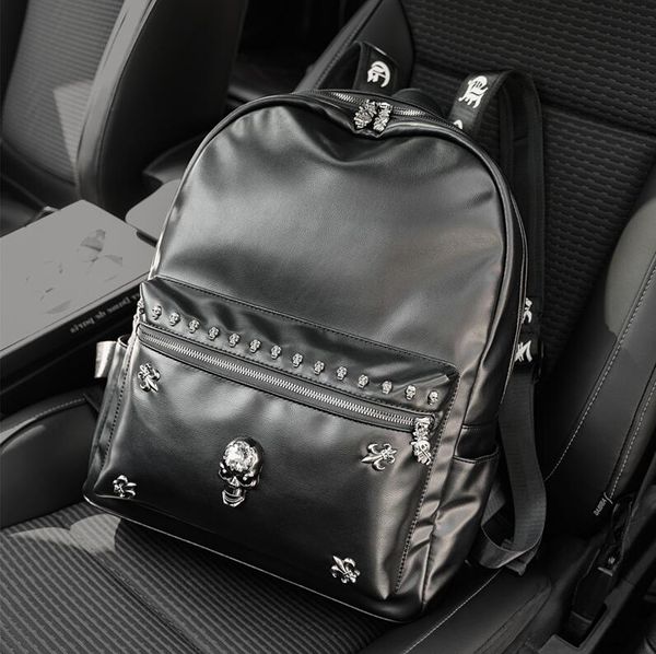 sales shoulder bags street personality ghost head decoration punk backpacks college wind rivet student backpack large-capacity padded leather computer bag 3789#, Black
sales shoulder bags street personality ghost head decoration punk backpacks college wind rivet student backpack large-capacity padded leather computer bag 3789#, Black