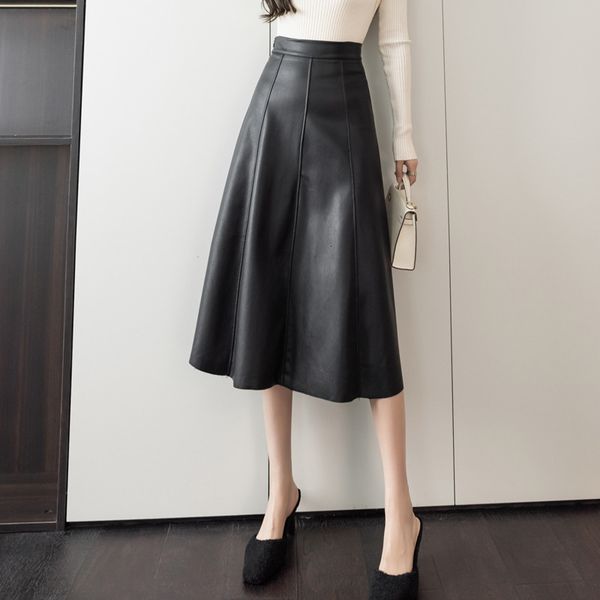 skirts a-line leather stitching high waisted women's office elegant mid length women's jacket autumn and winter pu umbrella 230406, Black
skirts a-line leather stitching high waisted women's office elegant mid length women's jacket autumn and winter pu umbrella 230406, Black