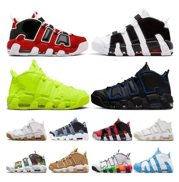 Image of Air More Uptempos 96 Basketball Shoes Max Black Royal Action Grape Light Aqua Valerian Battle Blue Volt White Tatal Orange Hoops Barley Green MAX 96s Trainer Sneakers