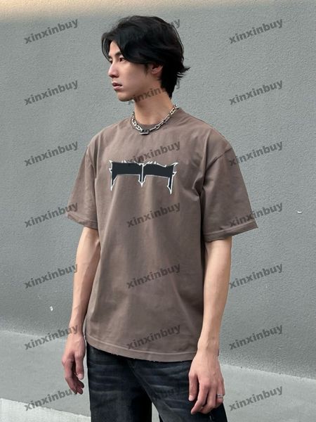 xinxinbuy men designer tee t shirt 23ss paris destroyed letter print short sleeve cotton women black red blue gray xs-xl, Black;brown
xinxinbuy men designer tee t shirt 23ss paris destroyed letter print short sleeve cotton women black red blue gray xs-xl, Black;brown