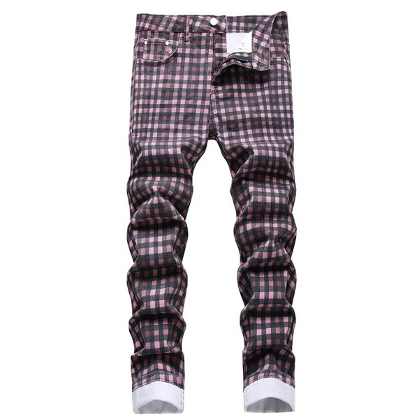 men's jeans european american fashion digital printed plaid jeans men's slim stretch pants street trend clothing 230406, Blue
men's jeans european american fashion digital printed plaid jeans men's slim stretch pants street trend clothing 230406, Blue