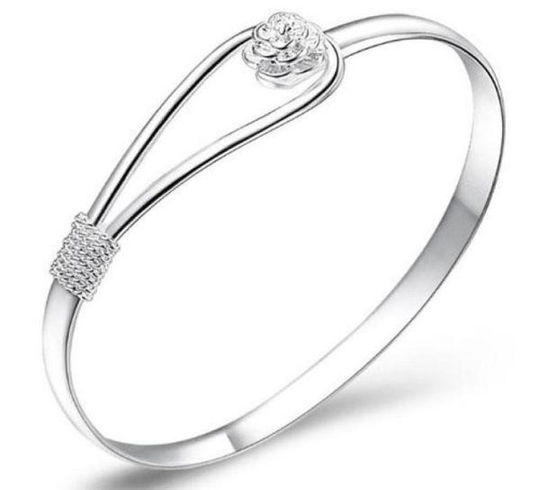 20 off30 sterling silver bangle bracelet with flower good crystal silver color ship7448323, Black
20 off30 sterling silver bangle bracelet with flower good crystal silver color ship7448323, Black