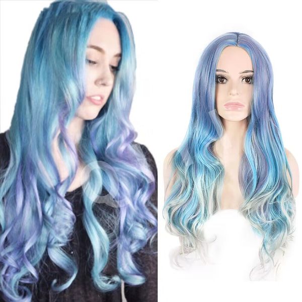 middle hairline costume wigs woodfestival blue mix color natural wig ombre wavy synthetic hair for women, Black
middle hairline costume wigs woodfestival blue mix color natural wig ombre wavy synthetic hair for women, Black