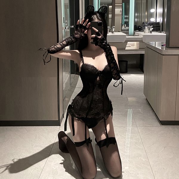 lingerie seduction small chest uniform bed flirting midnight charm passion suit tease pajamas., Black;white
lingerie seduction small chest uniform bed flirting midnight charm passion suit tease pajamas., Black;white