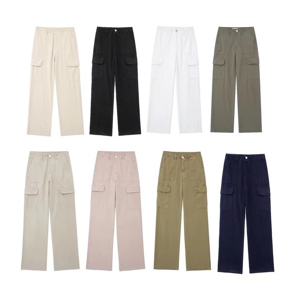women's pants capris european and american trf high waist straight cargo pants daily casual versatile trend slim pants 5520265, Black;white
women's pants capris european and american trf high waist straight cargo pants daily casual versatile trend slim pants 5520265, Black;white