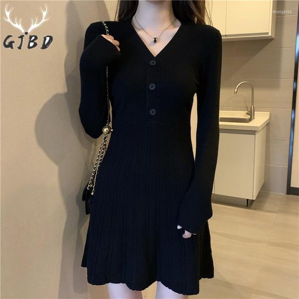 casual dresses long sleeves women's knitting dress spring midi skirt chic design v neck black hepburn style french fashion female, Black;gray
casual dresses long sleeves women's knitting dress spring midi skirt chic design v neck black hepburn style french fashion female, Black;gray