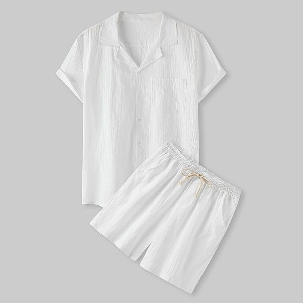 mens tracksuits cool summer comfortable shortsleeved button shirt mens solid color tshirt shorts suit mens cotton and linen casual suit 2304, Gray
mens tracksuits cool summer comfortable shortsleeved button shirt mens solid color tshirt shorts suit mens cotton and linen casual suit 2304, Gray